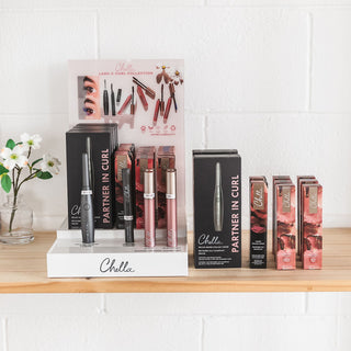premium lash & curl display filled with retail special
