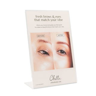 shelf talker: fresh brows | consciously made beauty - 550016B