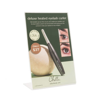 shelf talker: deluxe heated eyelash curler - 550016F